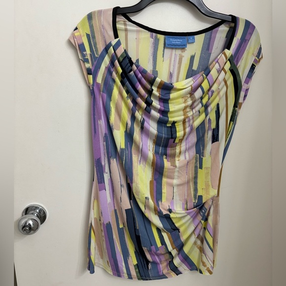 Simply Vera Vera Wang Tops - Simply Vera Vera Wang Purple and Yellow Ruched Blouse